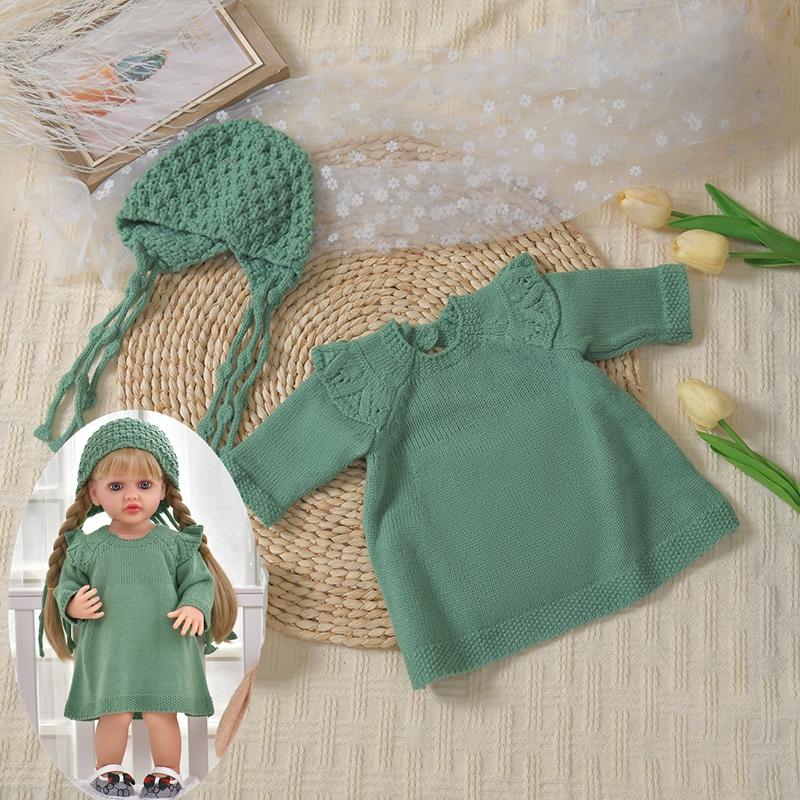 Puppenkleidung für 55cm Baby Reborn Puppe Kleidung Strickkleid DIY Spielzeug Puppenkleidung Zubehör Für 21.65in Baby Puppe Kleidung