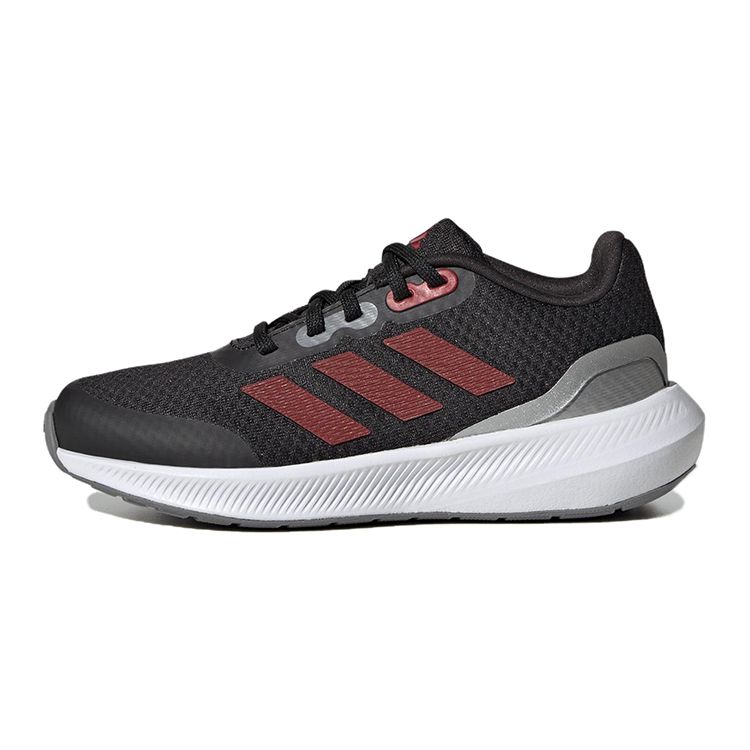 Adidas Runfalcon 3.0 Fabric Comfortable Versatile Non-Slip Low-Top Running Shoes Kids Sneakers Black Red IE7252