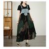DIMANAF 2026 Plus Size Summer Chiffon Dress Denim Elegant Lady Sundress Floral Women  Long Dress Casual Sleeveless Lace Cotton