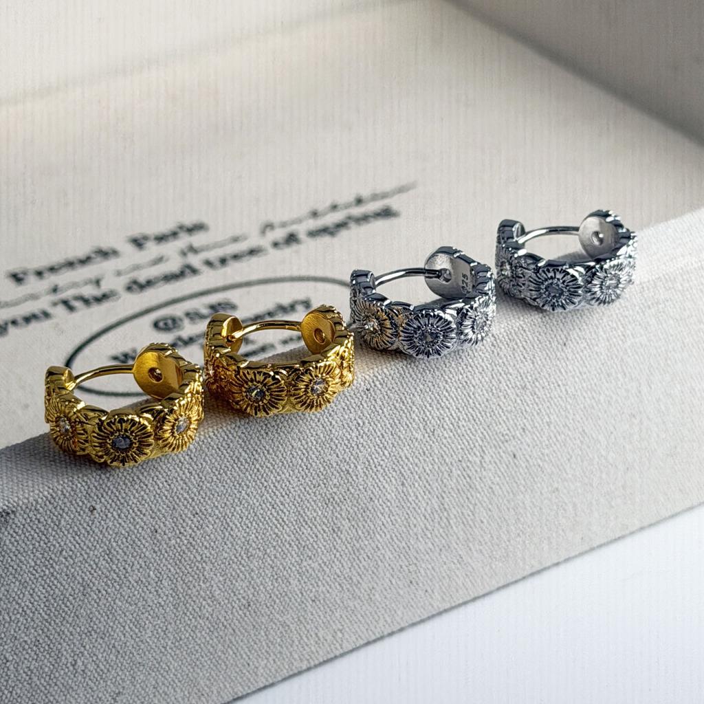Xiaomi 925 Sterling Silver Vintage Earrings For Women Trendy Simple Geometric Gold Earring Jewelry Prevent Allergy Party Accessories