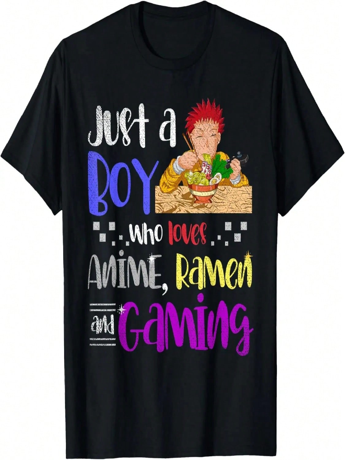 Just A Boy Who Loves Anime Raunisex And Gaming Gamer Anime T-Shirt S разноцветный