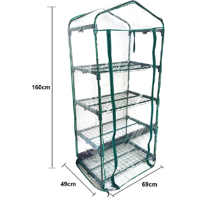 PVC Greenhouse Cover Replacement Transparent Reinforced Zippered Cover (Without Iron Stand)