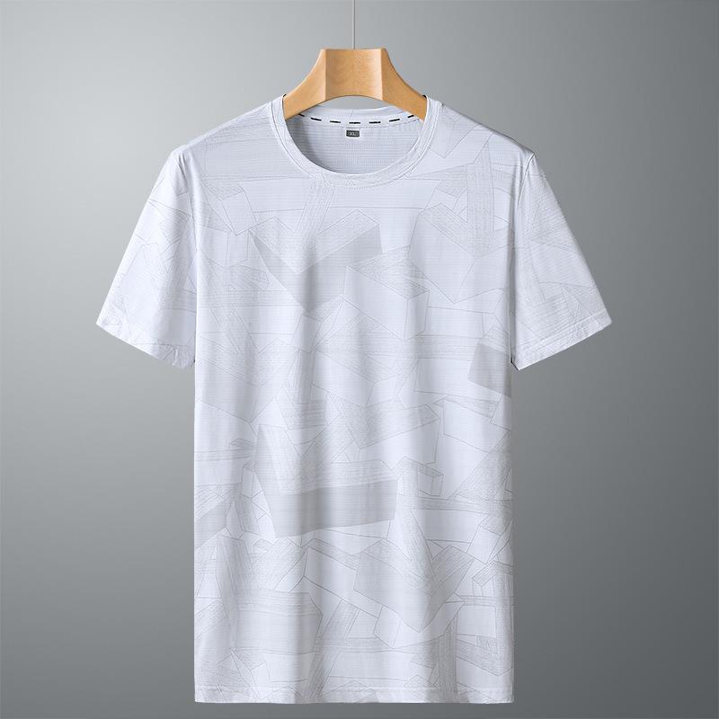 Herren Sommer Casual T-Shirts Atmungsaktives Workout Running Kurzarmhemd Rundhals Lose Große Größe Bequemes T-Shirt