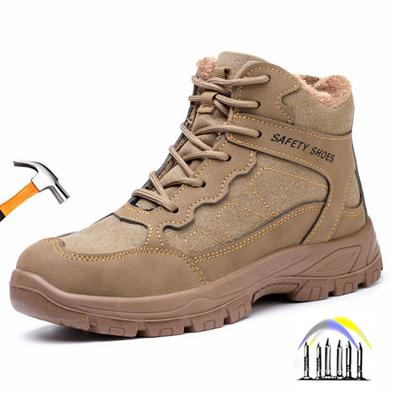 Pantofi de siguranță de iarnă Pantofi caldi de pluș Pantofi de lucru înalți cu vârf de oțel Pantofi indestructibili Cizme de siguranță bărbați pentru muncă