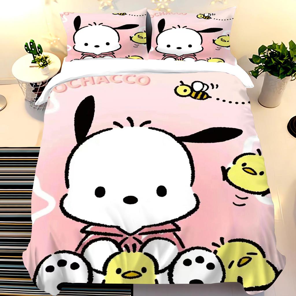 Pochacco Quilt Cover Cartoon Anime Children Set Queen And Twin Size Bedding Grade A Printed Comforter King