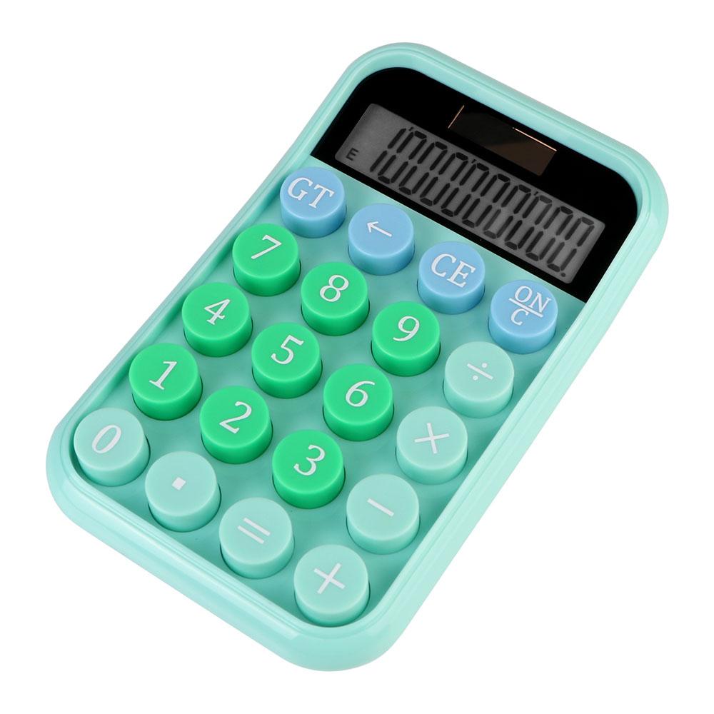 

Круглые кнопки, канцелярские принадлежности для студентов, допамин, портативный 10-значный калькулятор на солнечных батареях и аккумуляторах, настольный, большой ЖК-дисплей Green