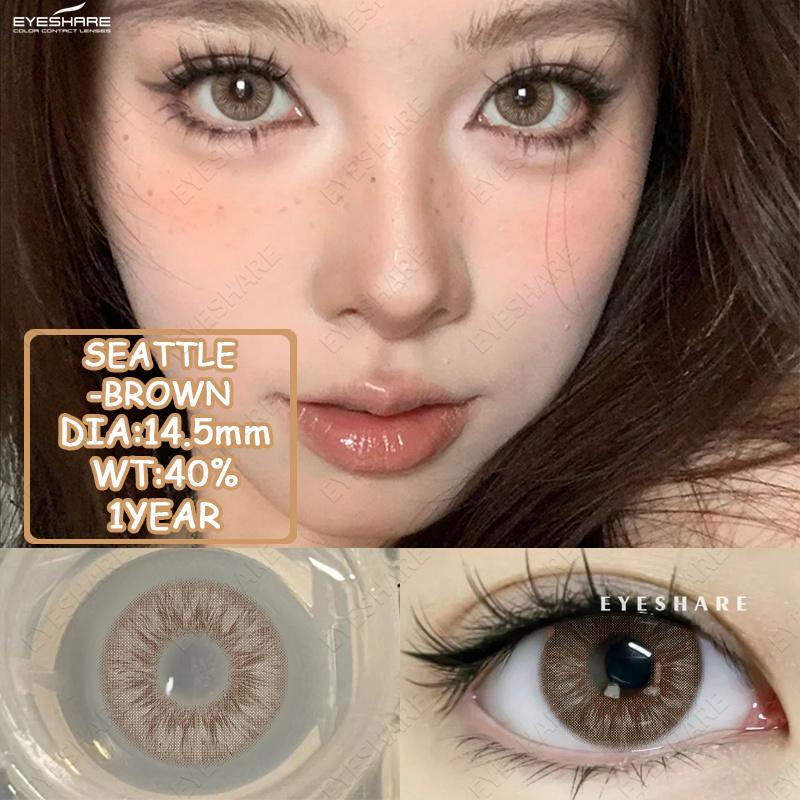 Eyeshare Neue farbige Kontaktlinsen 2 Stück/Jahr Lila Grau Mode Kontaktlinsen Schwarze natürliche Farbkontaktlinsen Grüne Augen Schönheitslinsen