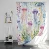 1PC Jellyfish pattern printed shower curtain, waterproof, with 12 hooks, bathroom showers, bathtub, fashionable home use