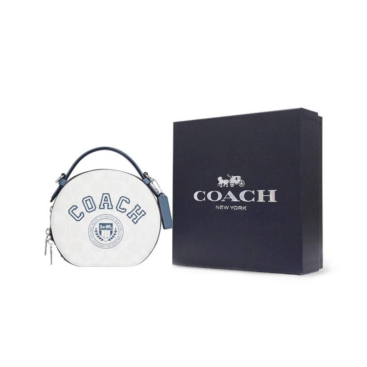 New COACH Canteen Artificial Leather Handbag Shoulder Bag Crossbody Bag Medium Size Women's Chalk White & Indigo CB870-SVUOB