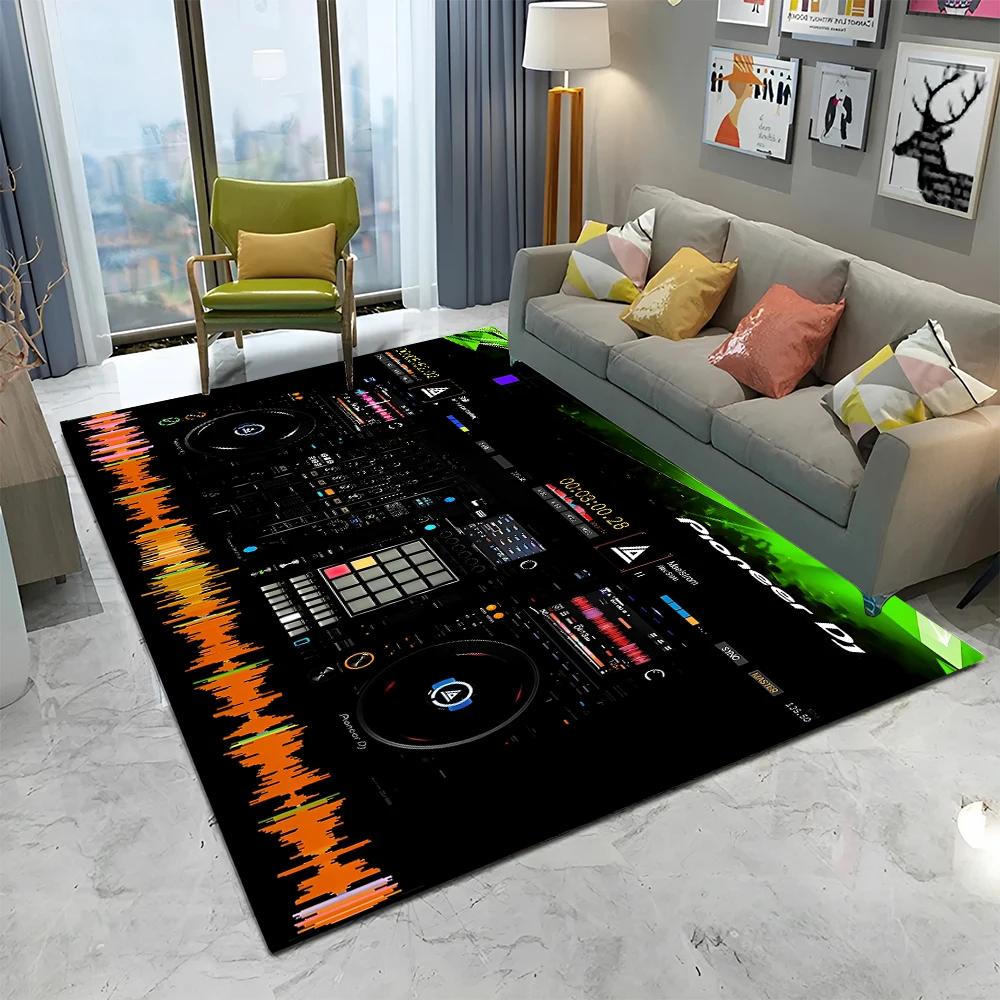3D DJ Music Screen Keyboard Cartoon Carpet Rug for Home Living Room Bedroom Sofa Doormat Decor,Child Area Rug Non-slip Floor Mat