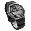 Casio AE-1000W-1BV World Time Digital Men's Watch, Black/Gray Metallic, Overseas Model
