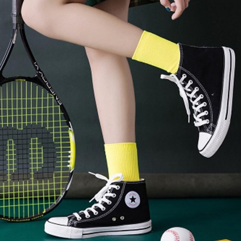 Neon Fluorescent Socks Golji Color Socks 6 Colors Vivid neon green