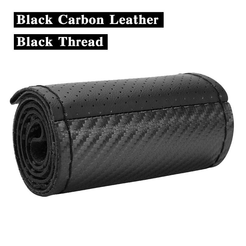

Универсальная плетеная обмотка рулевого управления из углеродного волокна длиной 38 см с иглой и ниткой для салона автомобиля B