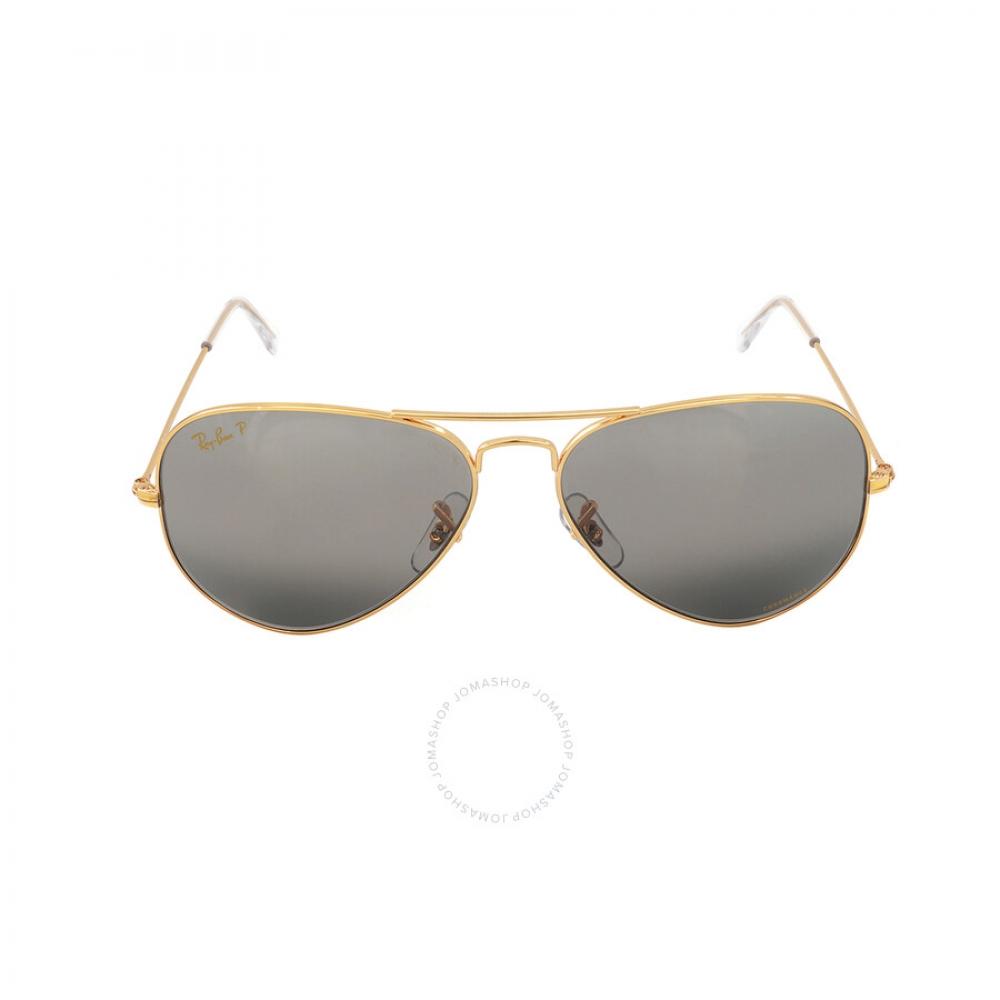 

Солнцезащитные очки унисекс Ray Ban Aviator Chromance серебристо-серые RB3025 9196G3 58