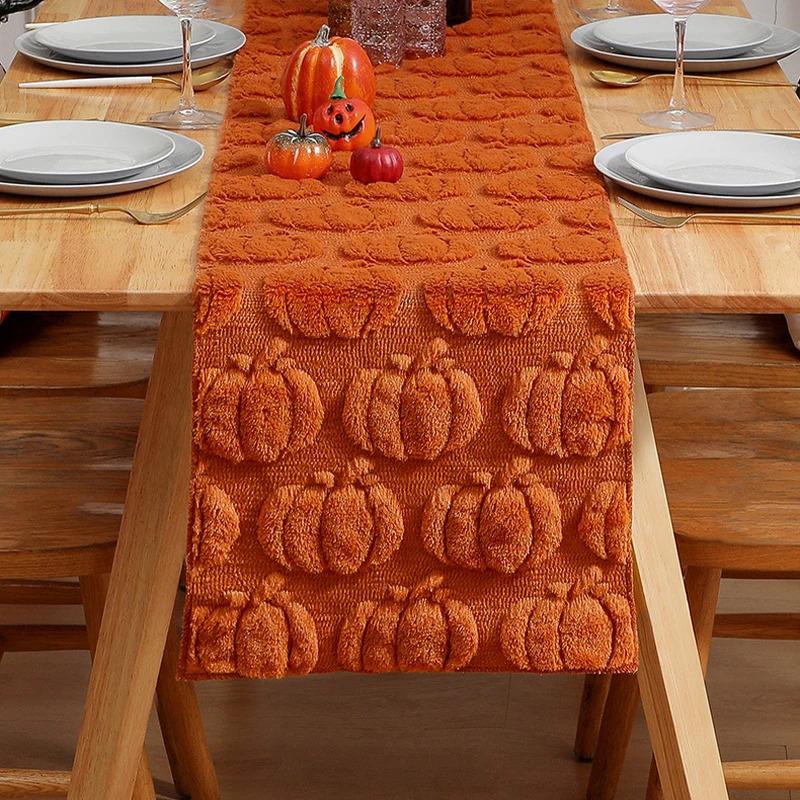 Halloween Table Runner ,Fall Pumpkin Ghost Decorations Party and Dining Decorations Fall Thanksgiving Dining Table Harvest Decor