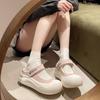 Cute Versatile Internet Celebrities Heightened Platform Bag Head Sandals Women's 2025 New Summer Wear Super Hot White Half Drag