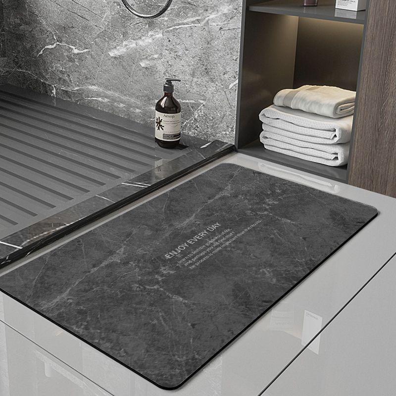 Coussin en terre de diatomée absorbant pour toilettes, salle de bain, tapis de pied antidérapant, tapis de porte à séchage rapide pour toilettes, peut être frotté, ménager simple