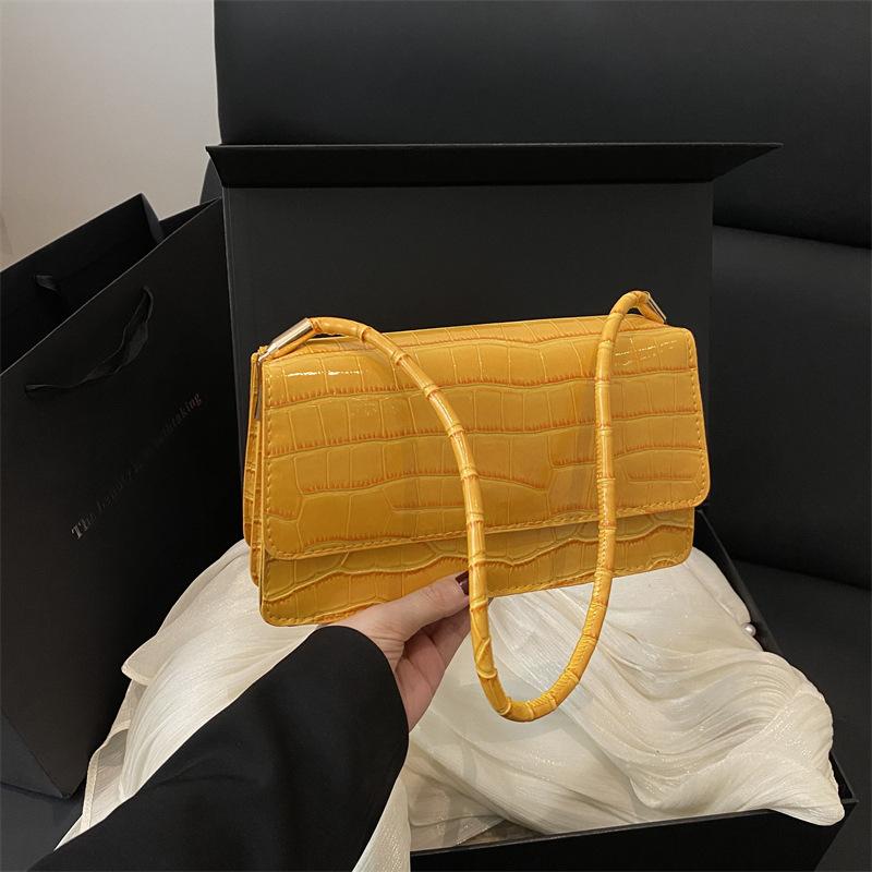 Direct Sales Stone Pattern Candy Color Small Square Bag 2025 Spring Foreign Style New Small Bag Fashion Portable Temperament Shoulder Bag