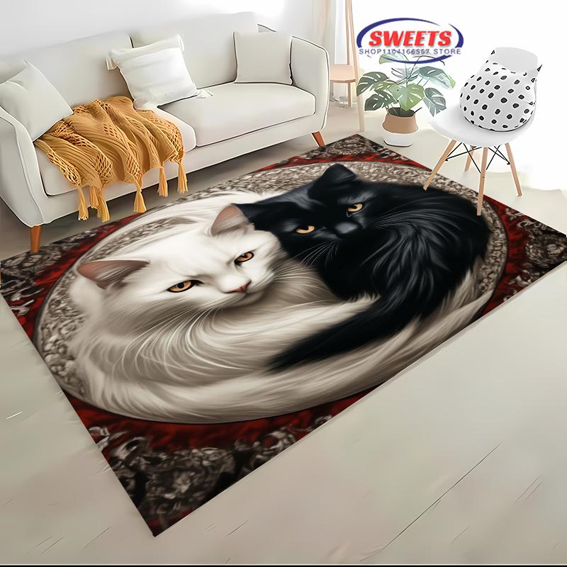 Alfombra Tai Chi Arte Secreto Chino Antiguo, Alfombrilla para Sala de Estar Dormitorio Sofá Cocina Felpudo Decoración, Alfombrilla Duradera Antideslizante para Suelo de Niños