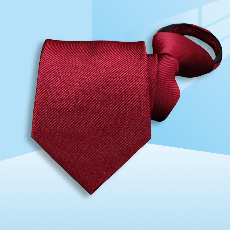

Groom Wedding Red No-Hitting Lazy Men And Women Business Professional Dress Zipper Korean Version Striped Versatile Business Tie
