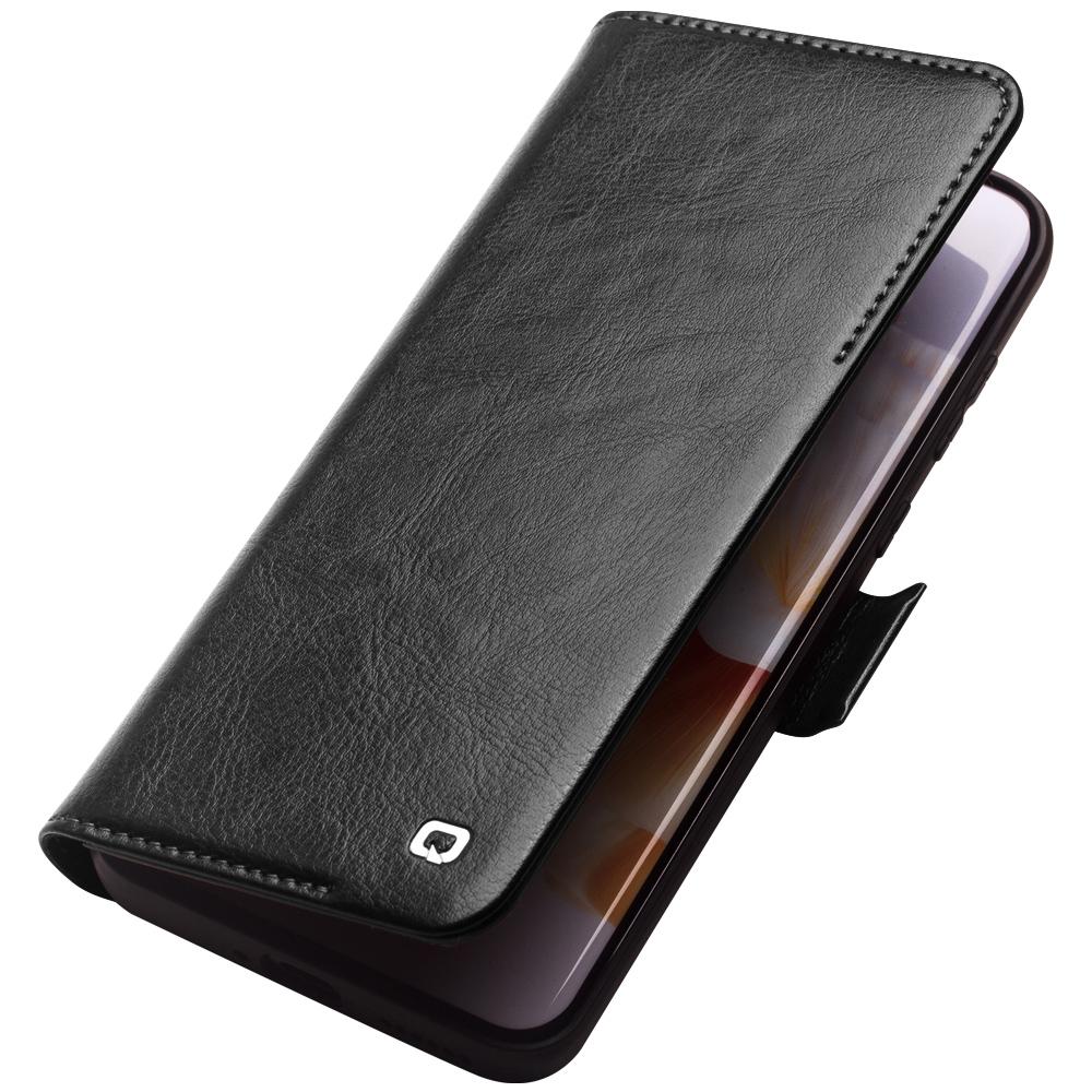 QIALINO For Huawei P60 Pro Genuine Cow Leather Phone Case Wallet Stand Flip Folio Cover