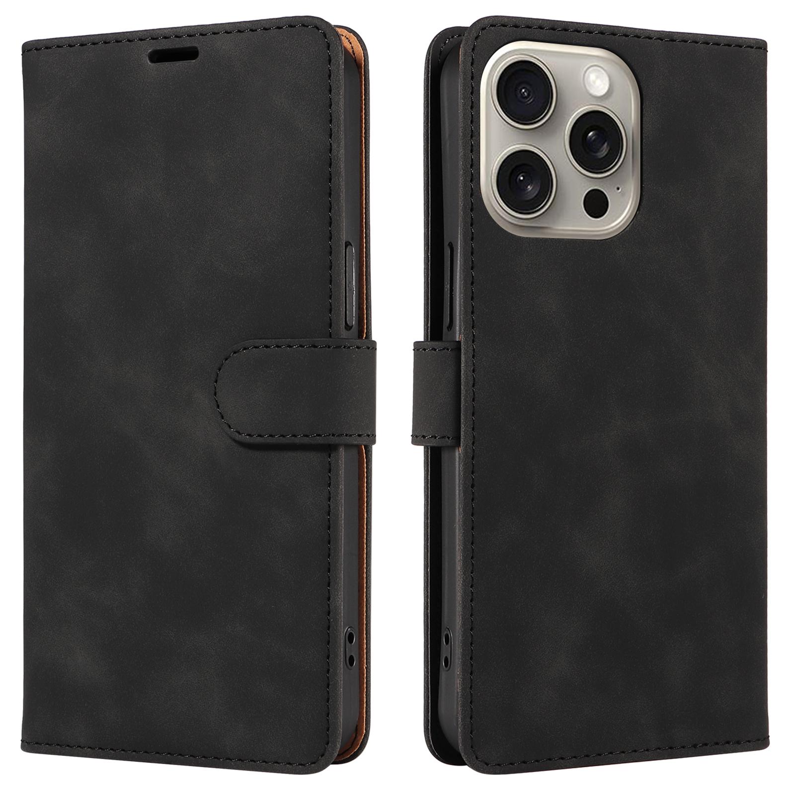 

For iPhone 13 Pro Case RFID Blocking Wallet Stand Leather Flip Phone Cover with Slim Strap B