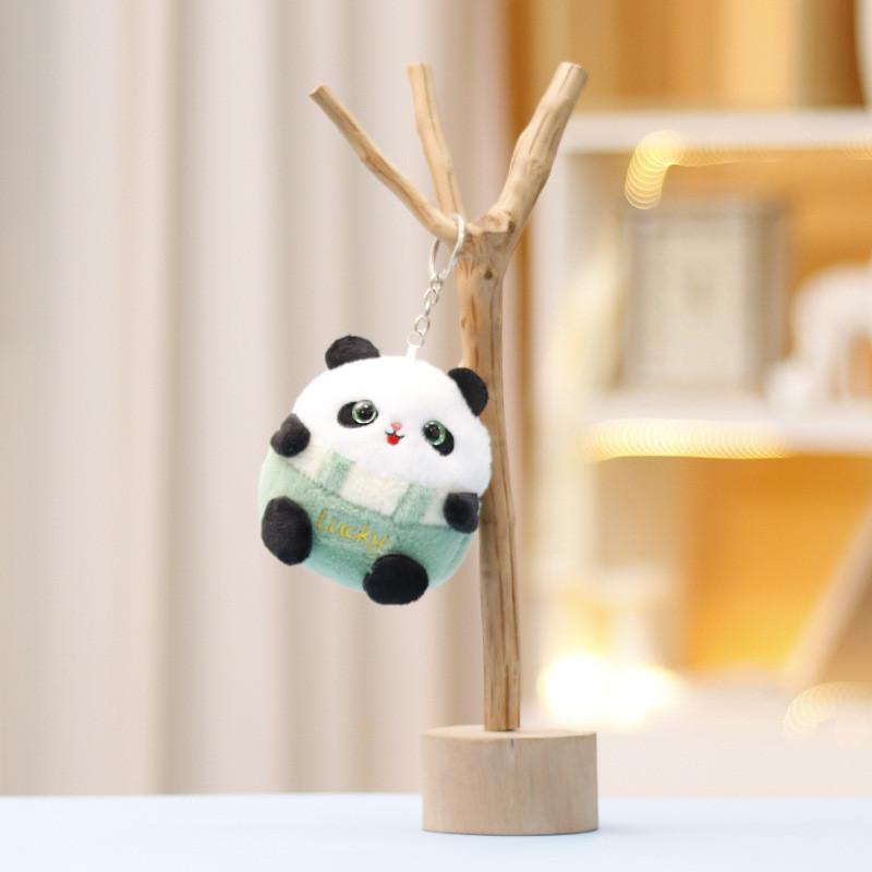 Keychain Panda Fat Cute Cartoon Girl Backpack Decoration Hanging Plush Doll Gift