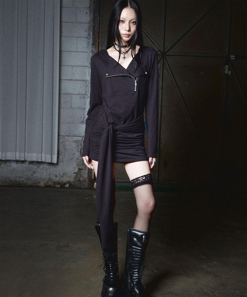 Nasnoing Moto Drape Tee Ops (Black)
