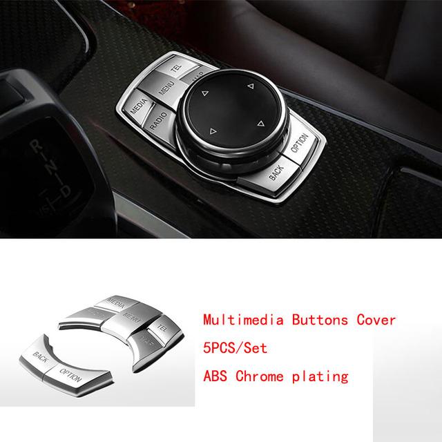 Chrome Gear Shift Panel Front Headlight Switch Engine Start Stop P Shift Button Cover Trim For BMW 2 3 4 Series 3GT F30 F20 F36