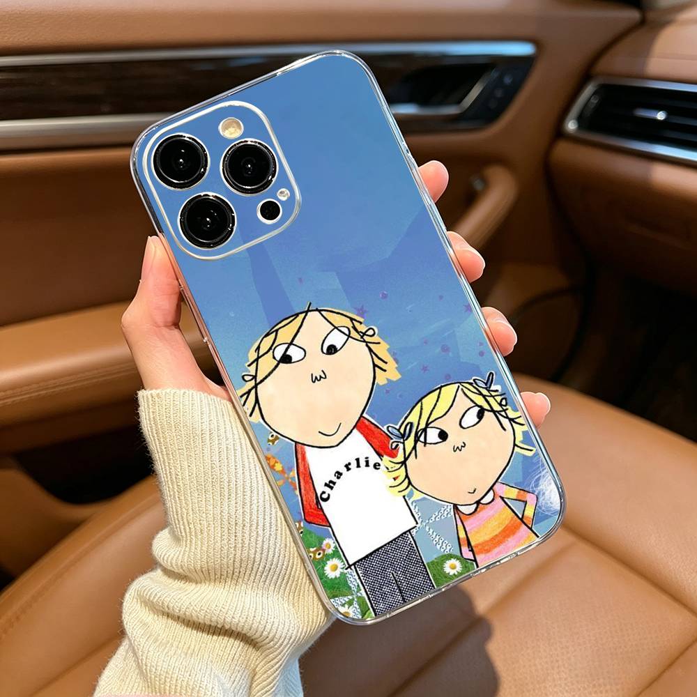 Animation Charlie and Lola Phone Case For iPhone17,16,15,14,13,12,11 ,Pro Max,16/15/14 Plus Transparent Cover
