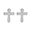 New Rhinestones Cross Earrings for Men Personality Hip-Hop Pair Stainless Steel Stud Earrings Male Women's Party Jewelry