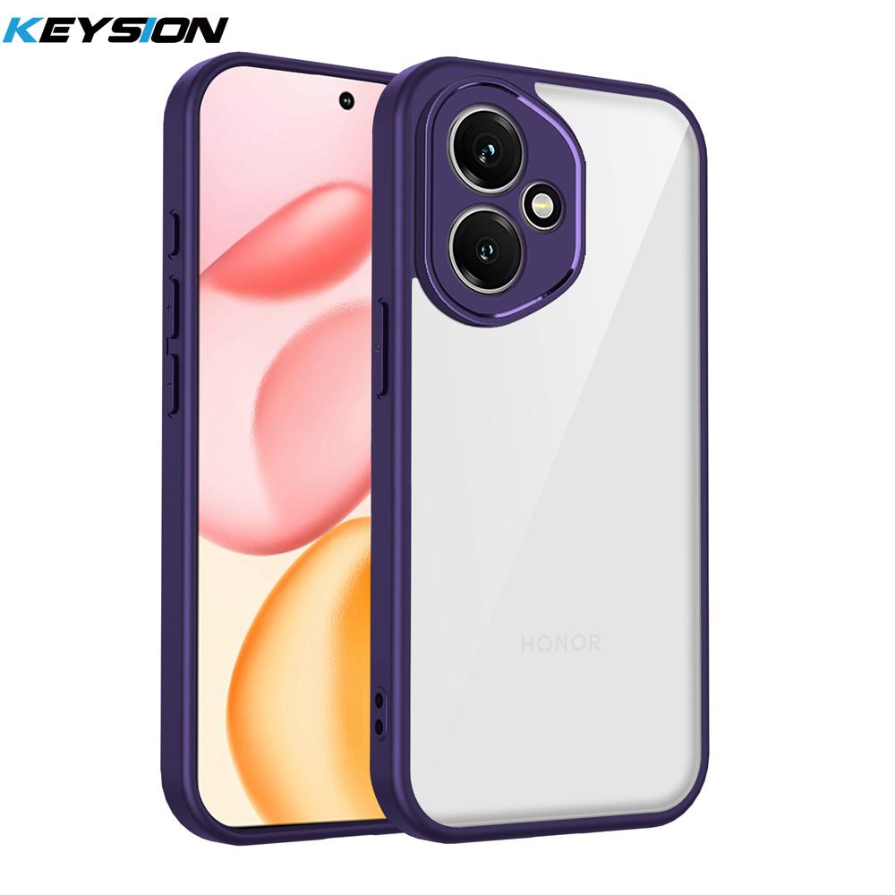 KEYSION Custodia Trasparente per Telefono per HONOR 400 400 Pro 5G Silicone+PC Cover Posteriore Trasparente Antiurto per Huawei Honor 400 Lite