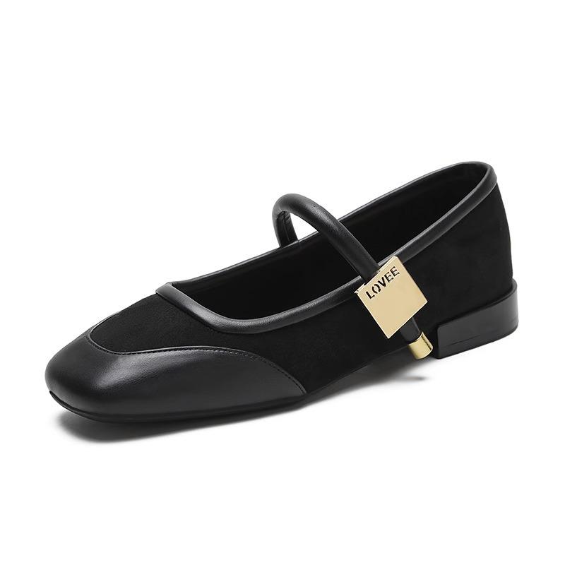 

French Mary Jane shoes evening gentle shoes women s flat shoes brown Mori sandals women s summer new 40 чёрный