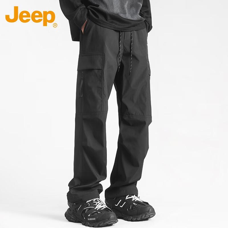 Jeep Men's Spring Autumn Loose Straight Fit Cargo Pants