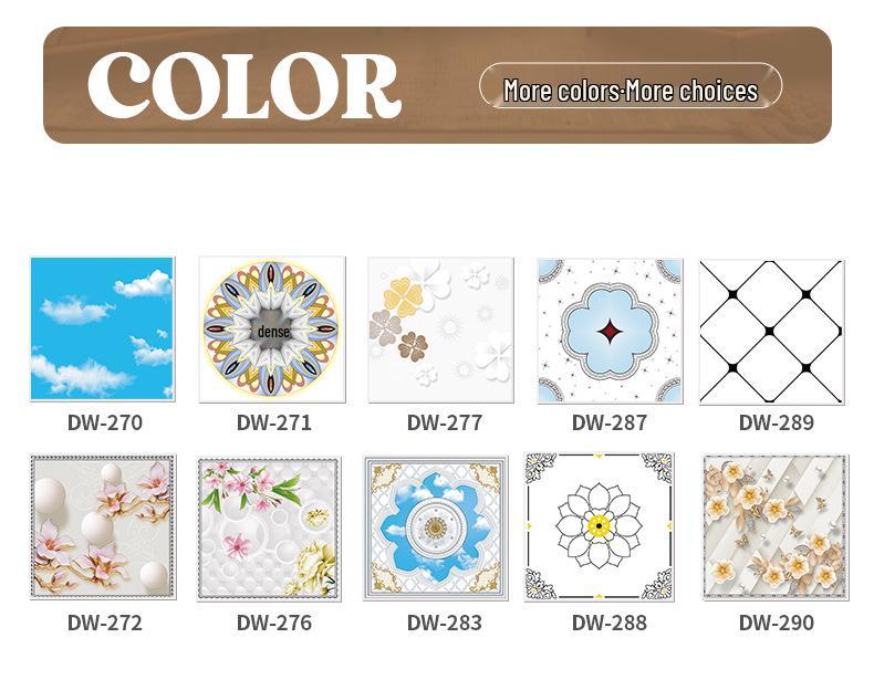 10-Pack Self-Adhesive Ceiling Stickers: Aluminum-Plastic Bathroom Decor Panels
