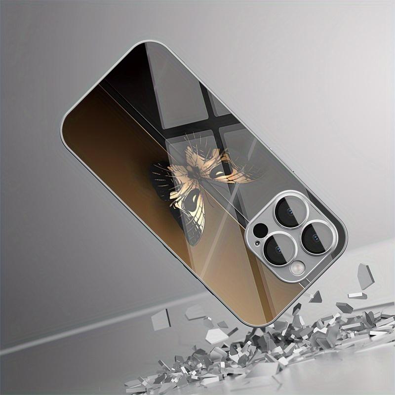 Premium Business-Style Skull and Butterfly Pattern Phone Case for iPhone 16 16 Pro 16 Pro Max 16 Plus 15 15 Plus 15 Pro Max