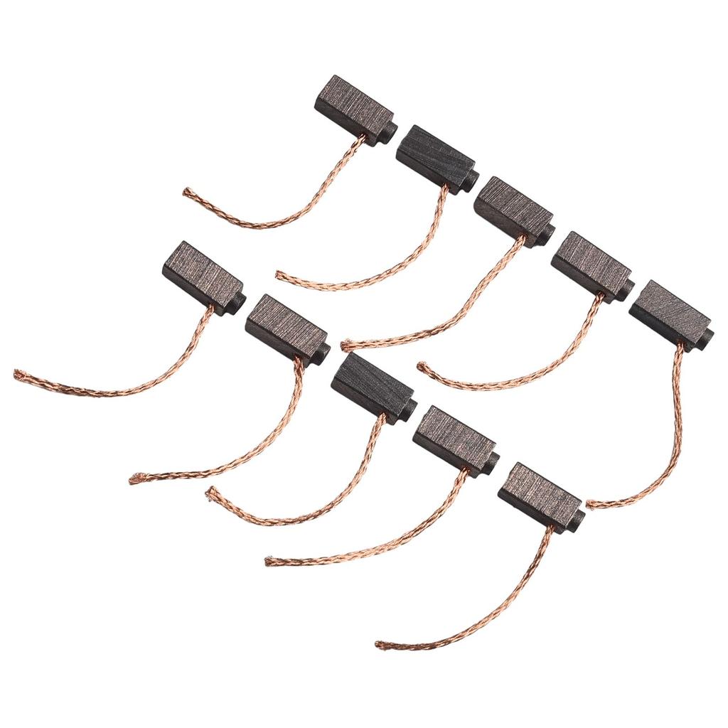Carbon Brushes Kit 10pcs Motor Brush Replacement for Electric Motor Commutator Slip Ring 5x6x14mm Suitable for General Motor Use