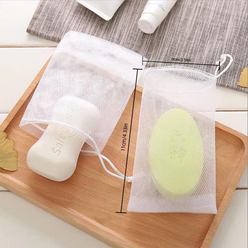 Foaming Nets Wash Hands Cleasing Facial Cleanser Soap Foam Net Drawstring Bags for Bath Cleaning Washing Tools Bathroom Supplies