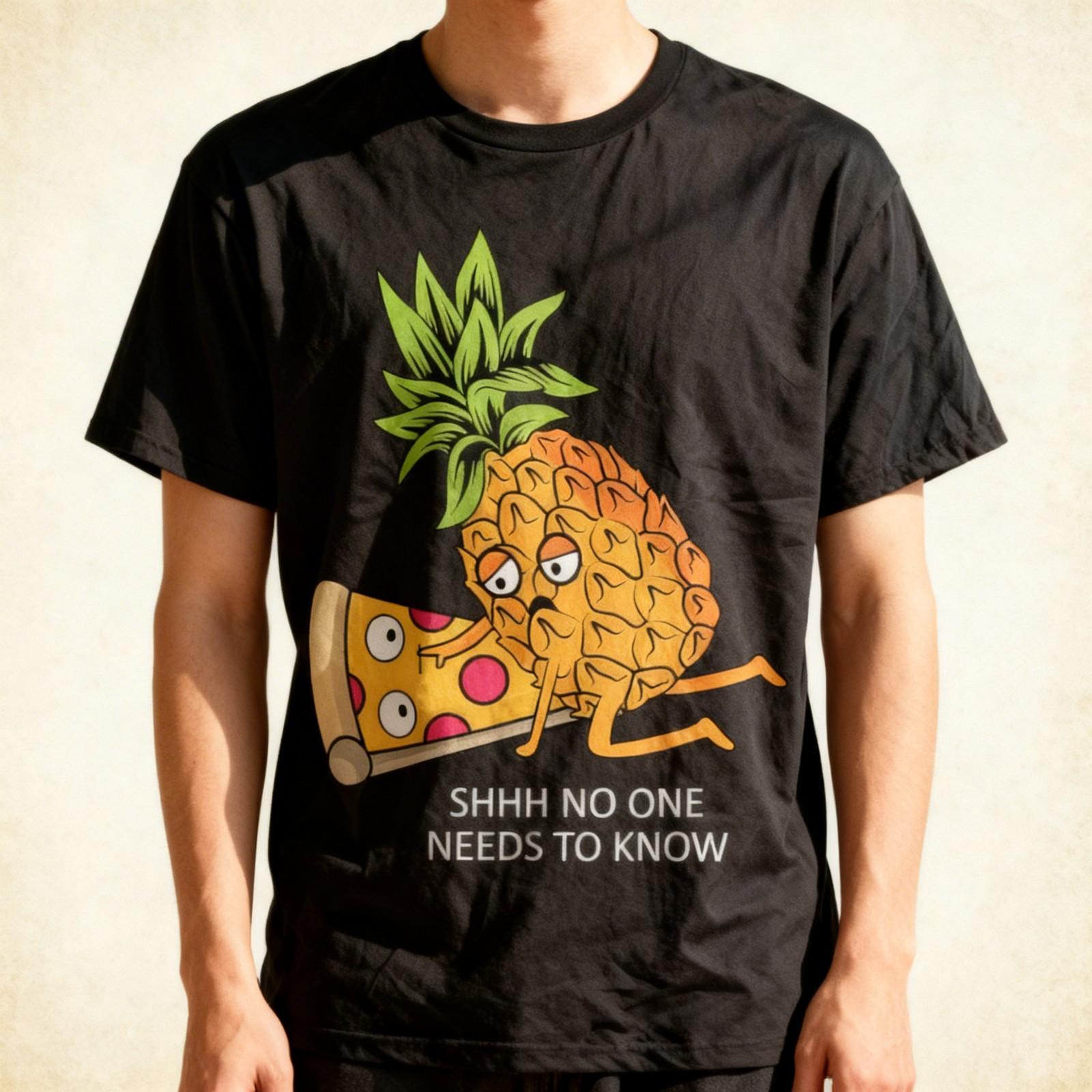 Pineapple Belongs On Pizza Lover Funny Food Pun Unisex T-Shirt S