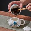 Chinese Gold-Inlaid Jade Ceramic Kung Fu Tea Set