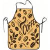 1pc Coffee Bean & Print Apron - Adjustable Waistband Suitable for Cooking, Gardening, Orchard Picking, Durable Polyester Apron with Coffee-Themed for