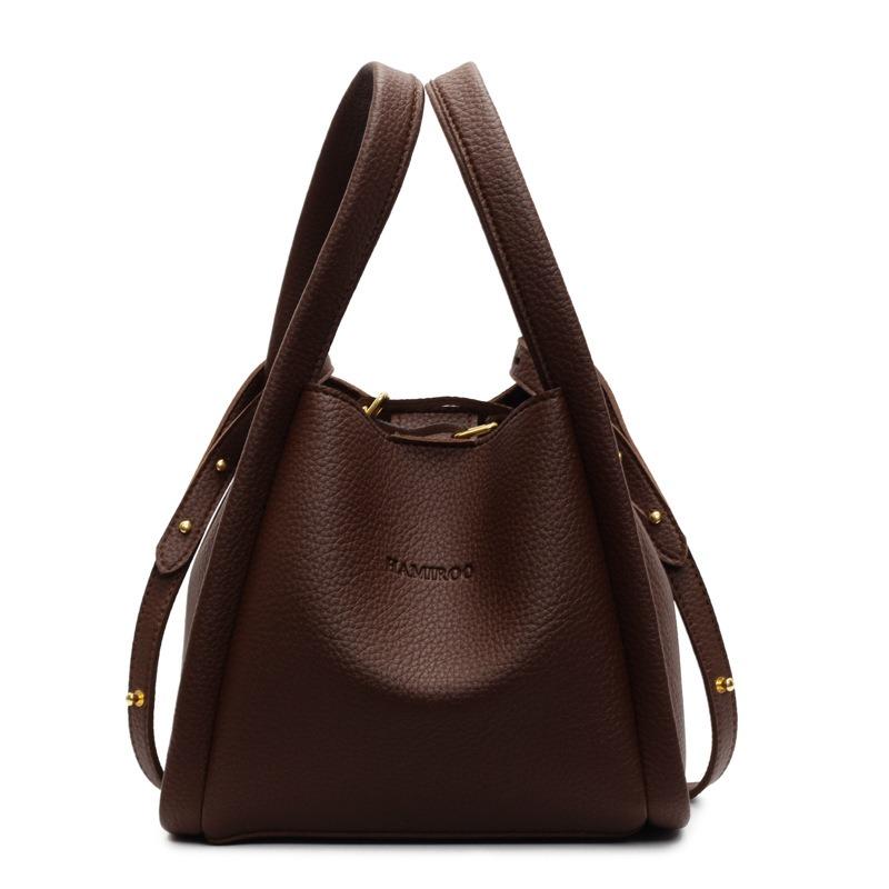 Tasche Damen neue Frühjahrsmode Litschi-Muster weiches Leder Bucket Bag schlicht und vielseitig Pendler Single Shoulder Mutter und Kind Tasche