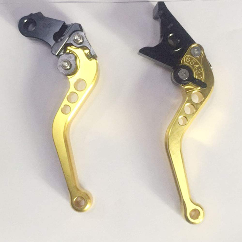 Aluminum Brake Clutch Lever Set, 6 Levels of Adjustment, For Honda General Purpose CBR250, VFR400, CB400, RVF400, NSR250, CB250 (Gold)