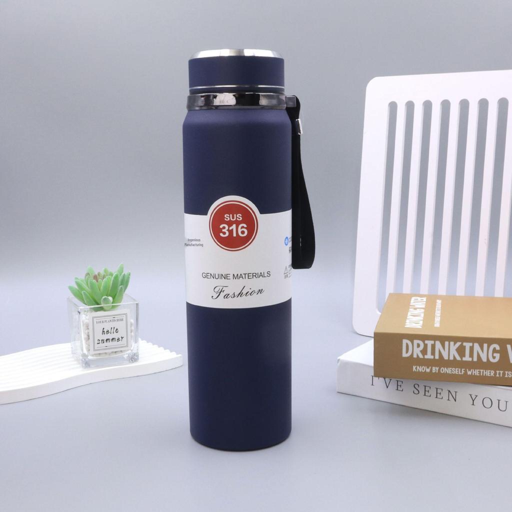 Sun Kettle 316 Stainless Steel Insulated Water Bottle with Lanyard - Large Capacity Double-Layer Vacuum Portable Cup for Outdoors