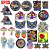 5pcs Wholesale Colorful Horror Eye Embroidered Patches Mushroom Love Heart Cat Patch Iron On Patches For Clothing Jackets Diy 