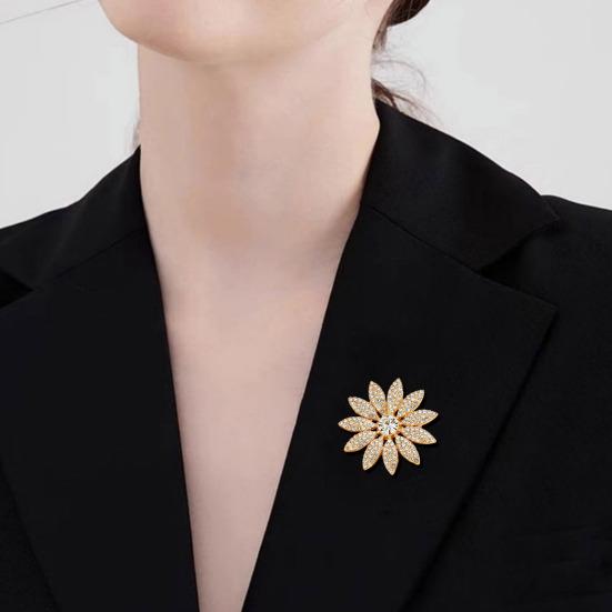 Spilla a Forma di Girasole Rotonda in Lega, Distintivo da Revers, Accessorio Versatile per Maglioni, Colletti, Cappelli, Borse, Cappotti, Sciarpe