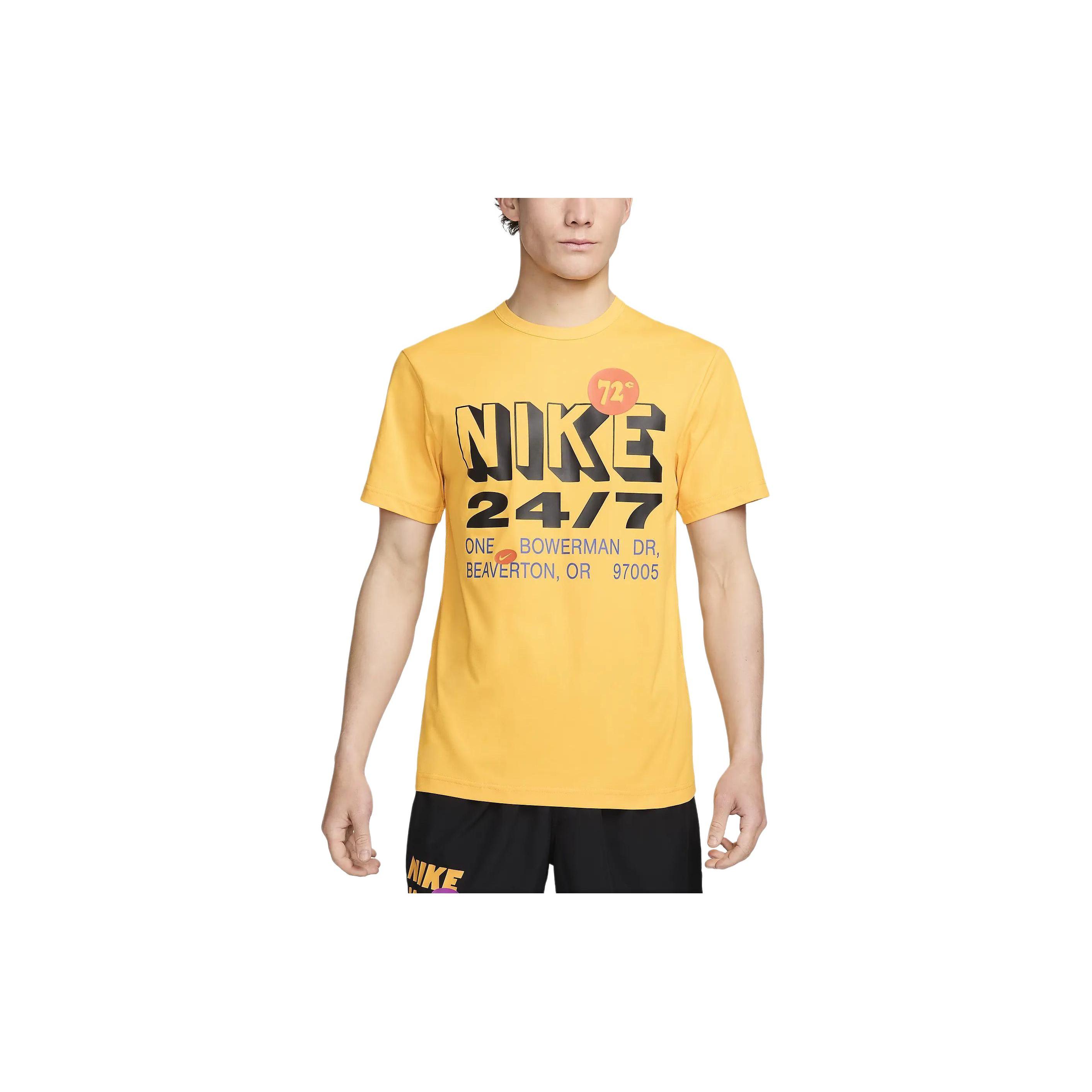 

New Nike Regular T-Shirt Men s Yellow FN3989-717 M