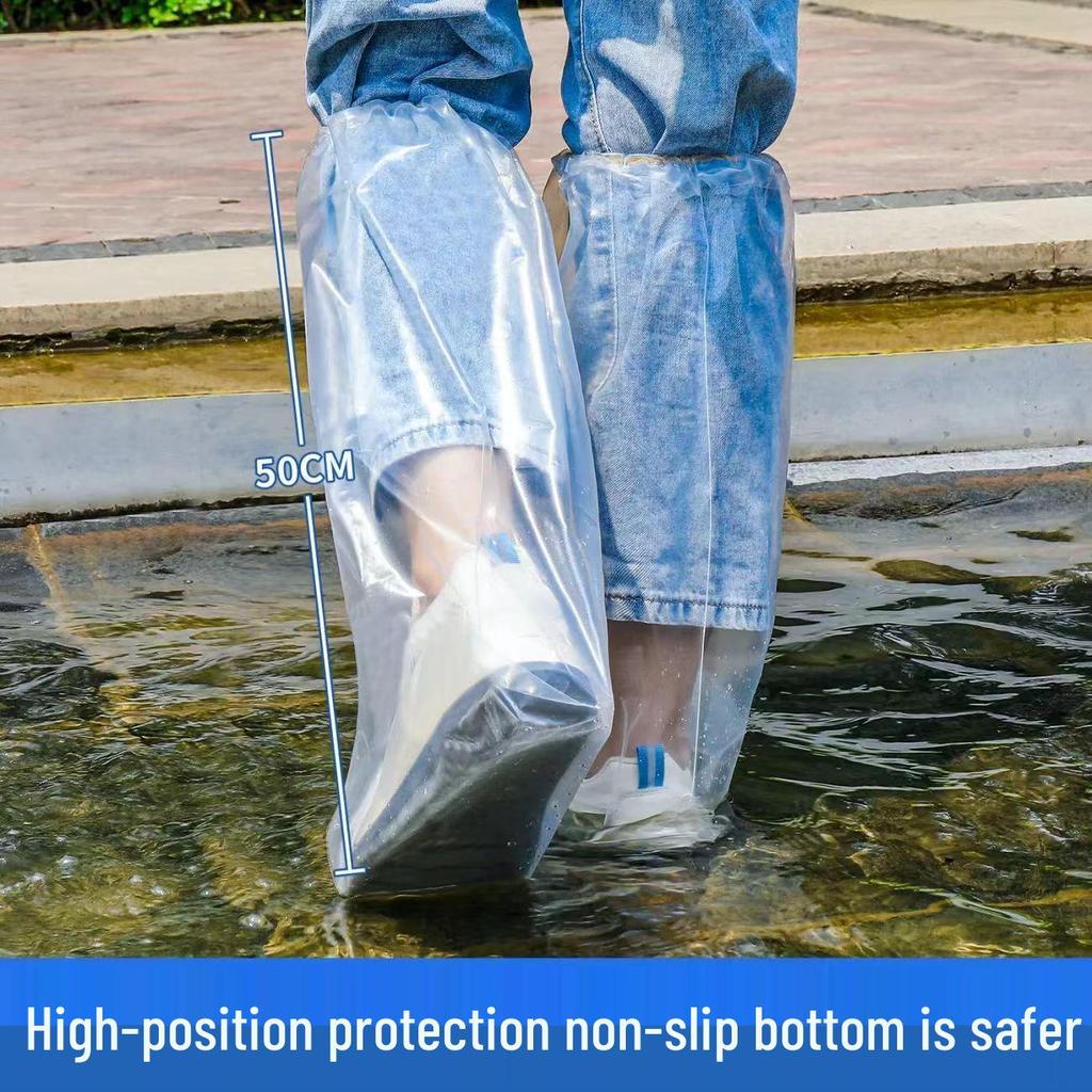 Waterproof Non-Slip Thickened PE Shoe Covers for Rain Boots 