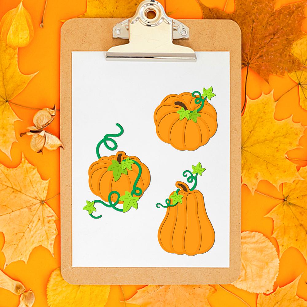 Autumn Carbon Steel Cutting Dies Stencils for DIY Scrapbooking Photo Album Decorative Embossing Paper Card Stainless Steel Color Pumpkin Pattern