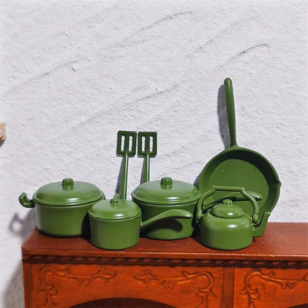Kitchen Utensils Dollhouse Kitchenware Frying Pan Minature Pot  Construction Props